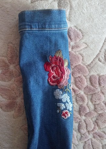 Nakışlı Koyu Mavi çocuk  Ceket - Görsel 6