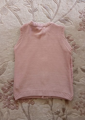 Kız Çocuk Pembe Kürklü Kolsuz Yelek - Görsel 2