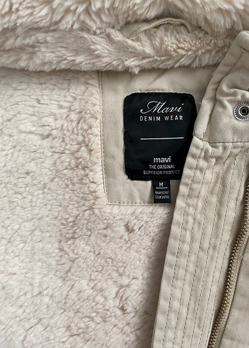 Mavi Jeans Beyaz Kürklü Midi Sokak Stili Kadın Ceket