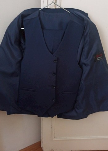 Erkek Klasik Lacivert Düğmeli Takım Elbise - Görsel 4