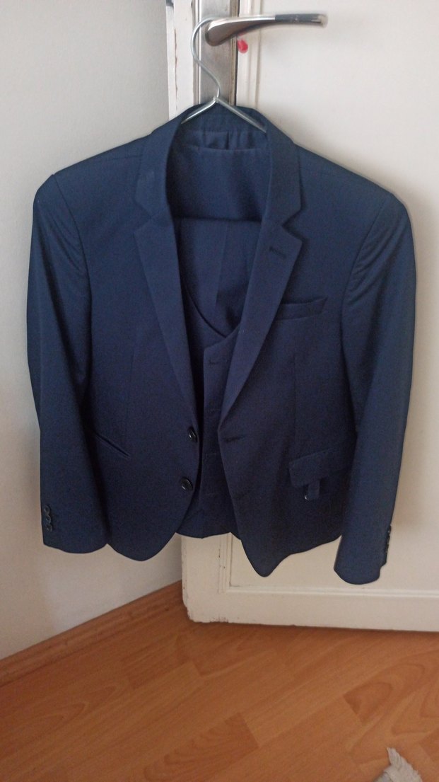 Erkek Klasik Lacivert Düğmeli Takım Elbise - Görsel 2