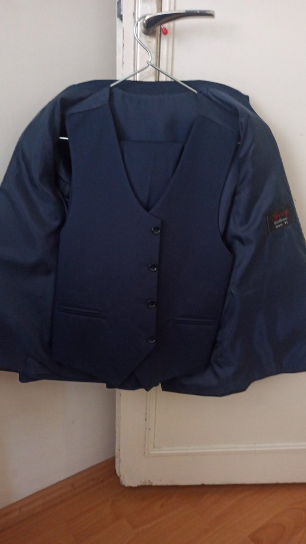 Erkek Klasik Lacivert Düğmeli Takım Elbise - Görsel 4