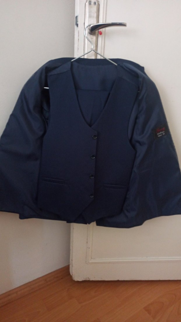 Erkek Klasik Lacivert Düğmeli Takım Elbise - Görsel 3