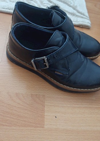 Erkek Çocuk Koyu Mavi Deri Tokalı Ayakkabı - Görsel 2