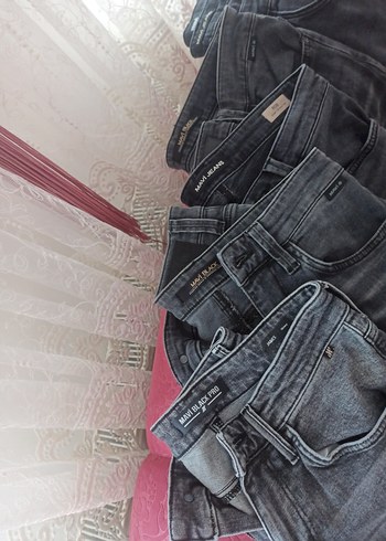 29 Beden gri Renk erkek Gri Kemerli Normal Boy Dar Kesim Kot Pantolon