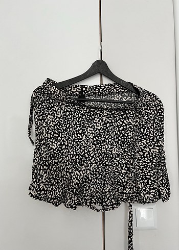 Siyah Zebra Desenli Mini Etek