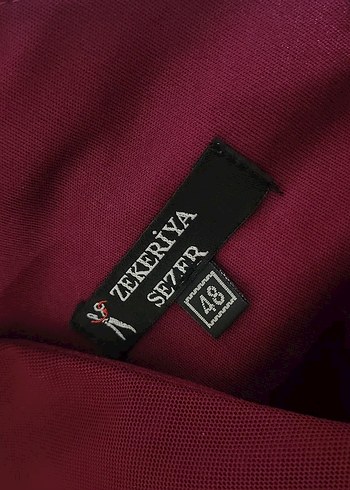 Patlıcan moru renginde V Yakalı Elbise - Görsel 4