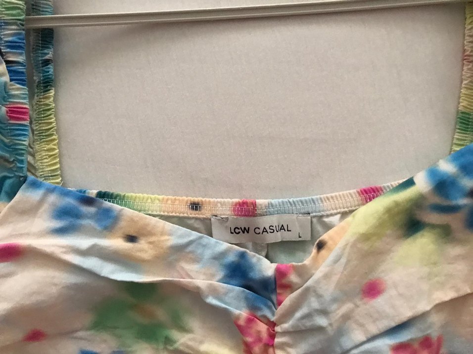 Kare Yaka Mini Çiçek Desenli Elbise - Görsel 2