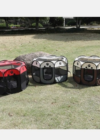Kahverengi Katlanabilir Kedi Köpek Oyun Parkı