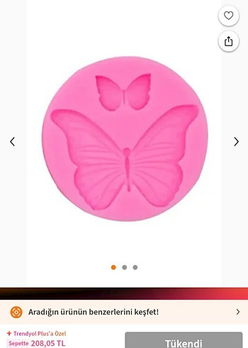 Beden turkuaz Renk Kelebek Desenli Silikon Kalıbı