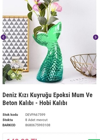  Beden Epoksi deniz kızı kuyruk kalıbı 