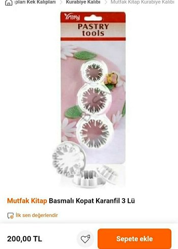  Beden beyaz Renk Karanfil Kalıp Seti