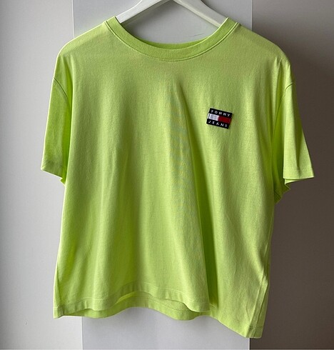 Orijinal Tommy Hilfiger Logolu Yeşil T-Shirt