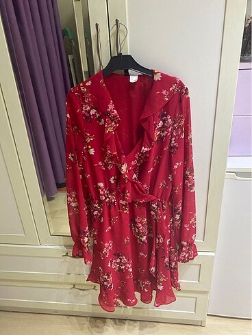 H&m Çiçekli mini elbise