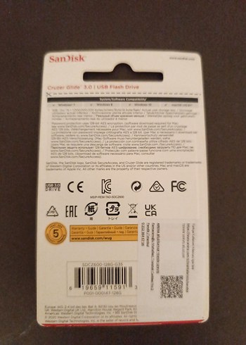 Sandisk SanDisk Cruzer Glide 128GB USB 3.0 Flash Bellek