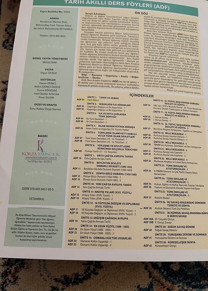 Soru Kalesi Yayınları Tyt-Ayt Tarih Konu Anlatım Föyleri - Görsel 2
