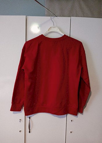 Kırmızı Baskılı Erkek Sweatshirt - Görsel 2