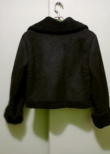 Siyah Kısa Kesim Fermuarlı Kadın Ceket - Görsel 3