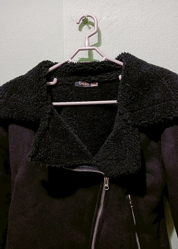 Siyah Kısa Kesim Fermuarlı Kadın Ceket - Görsel 2