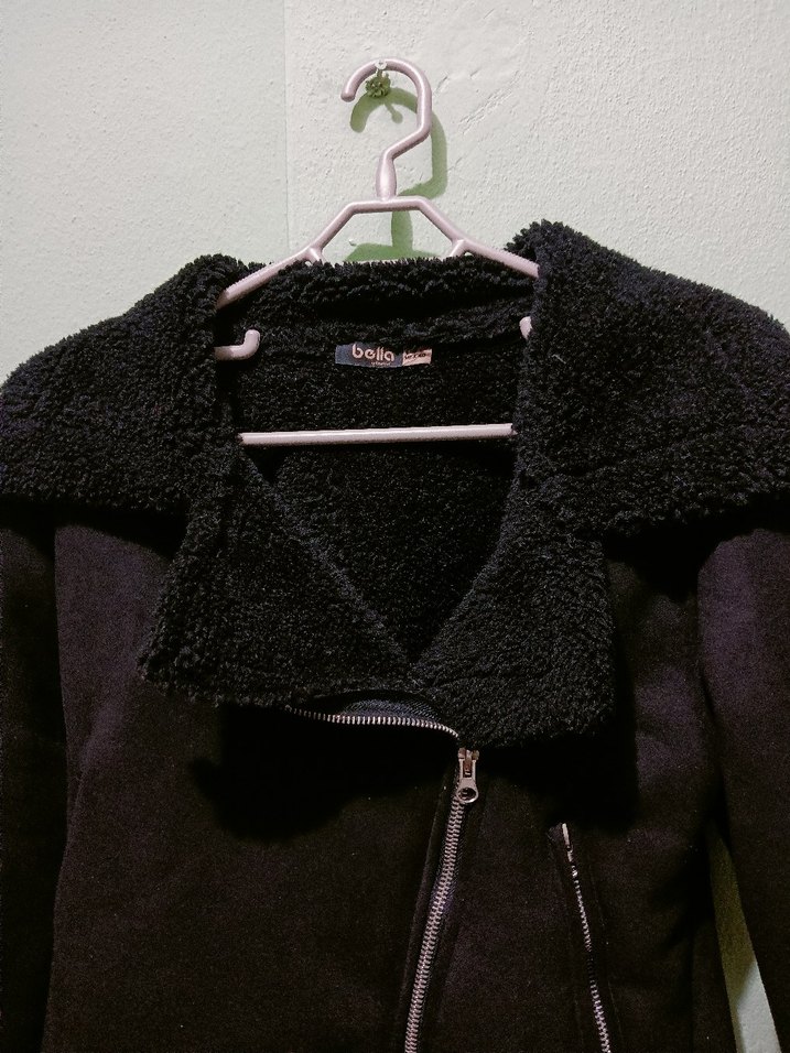 Siyah Kısa Kesim Fermuarlı Kadın Ceket - Görsel 2