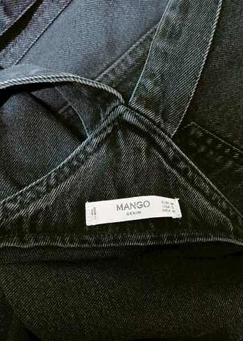 Kadın Siyah Denim Askılı Midi Salopet - Görsel 4