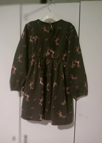 Kız Çocuk Uzun KolluDesenli Elbise - Görsel 2