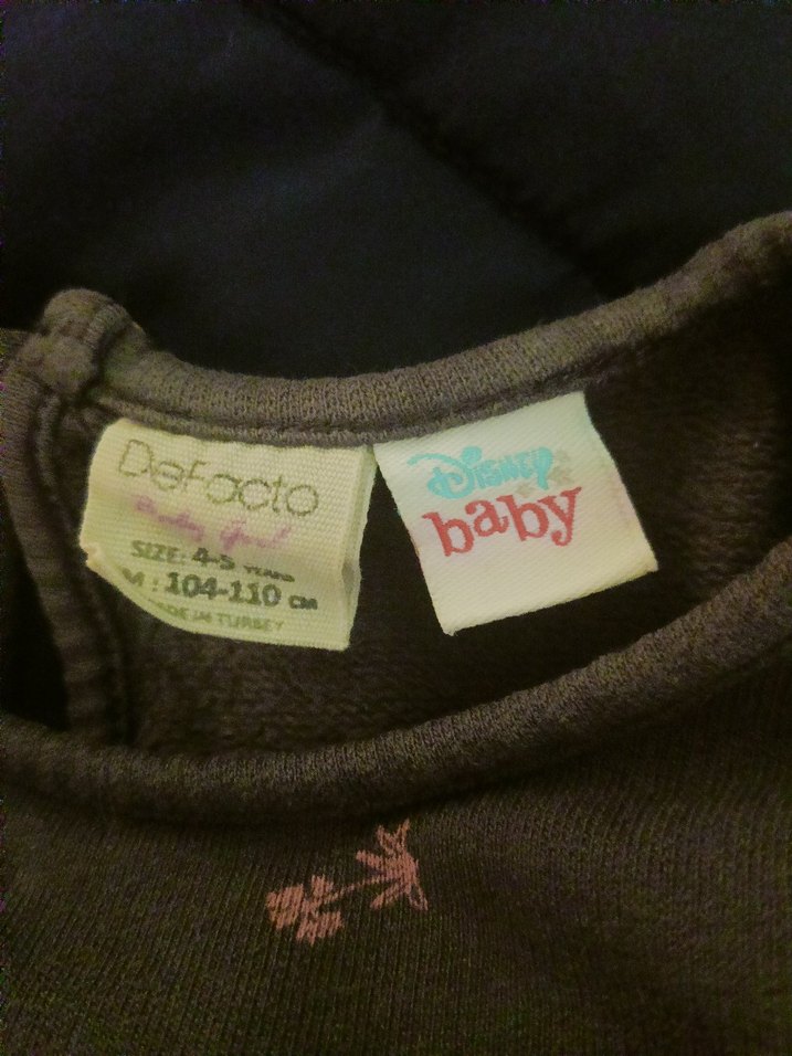 Kız Çocuk Uzun KolluDesenli Elbise - Görsel 3