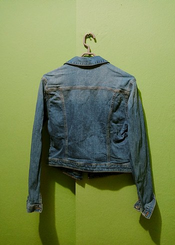 Düğmeli Mavi Kadın Kot Ceket - Görsel 2