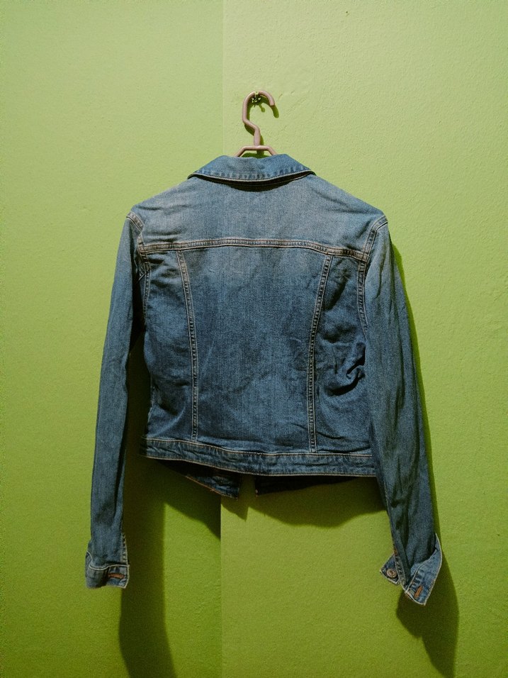 Düğmeli Mavi Kadın Kot Ceket - Görsel 2