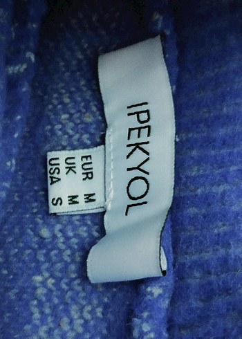 Mavi Zebra Desenli Boğazlı Kazak - Görsel 4