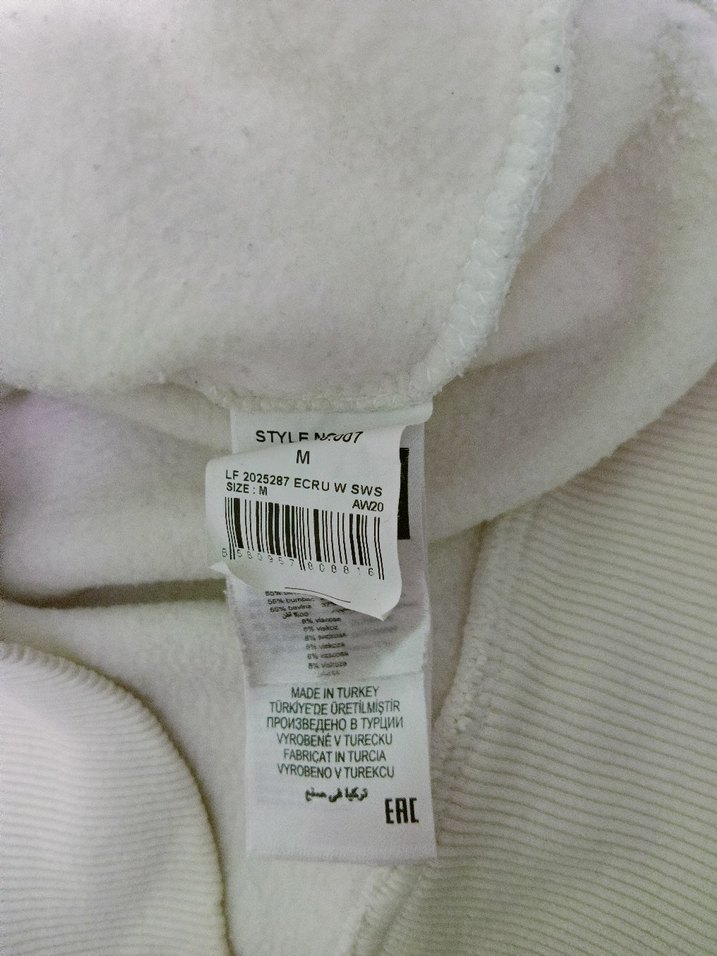 Beyaz Kapüşonlu Baskılı Sweatshirt - Görsel 4