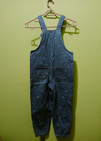 Kızlar için düğmeli kot tulum - Görsel 2