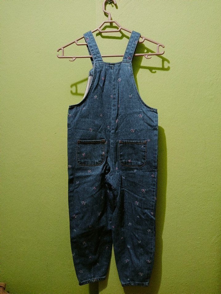 Kızlar için düğmeli kot tulum - Görsel 2