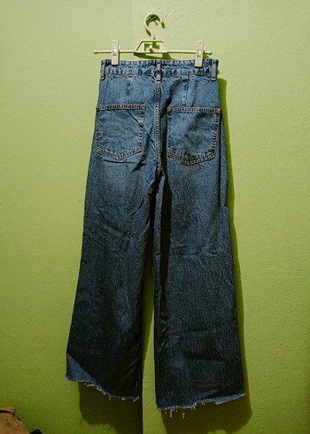 Geniş Kesim Midi Boy Kadın Kot Pantolon - Görsel 2