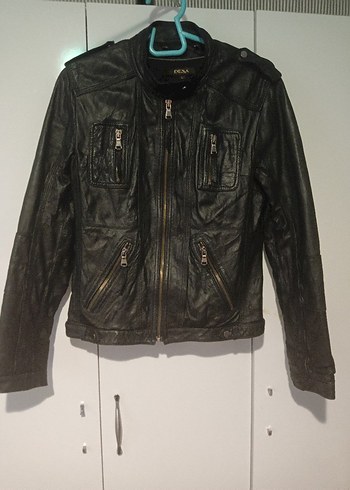 Siyah Deri Biker Ceket Kadın - Görsel 2