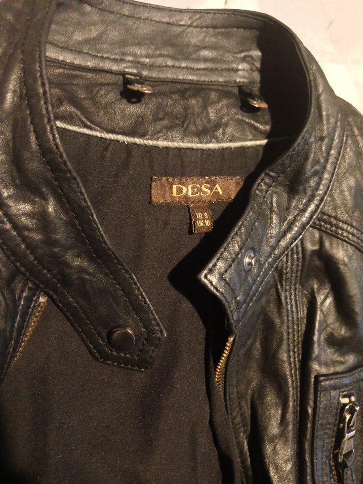 Siyah Deri Biker Ceket Kadın - Görsel 5