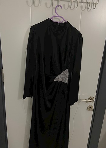 38 Beden Uzun Siyah Gotik Kadın Abiye Elbise