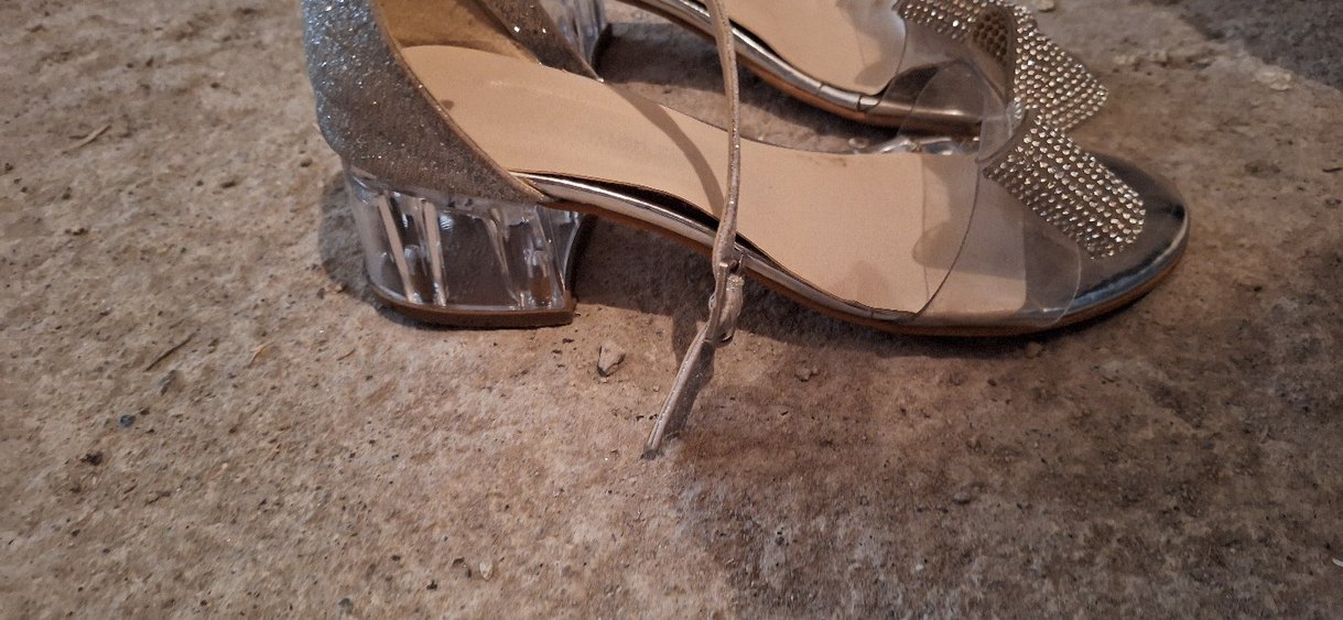 Gri  Desenli Tokalı Topuklu cocuk Ayakkabı 32 numara - Görsel 2