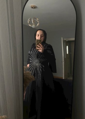 Siyah İşlemeli Payetli Broş - Görsel 3