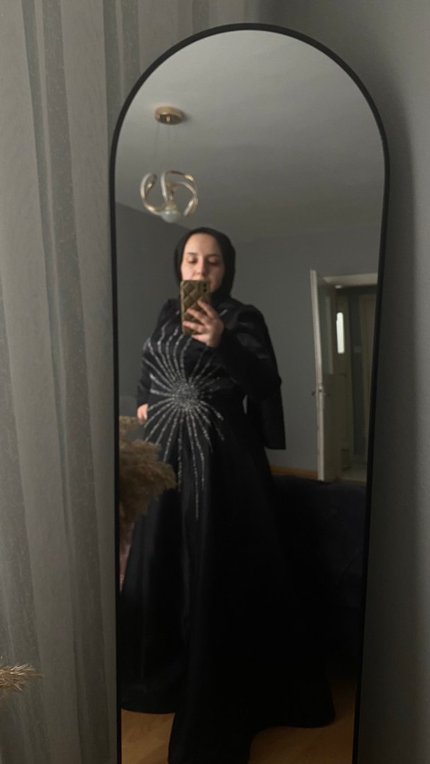 Siyah İşlemeli Payetli Broş - Görsel 3