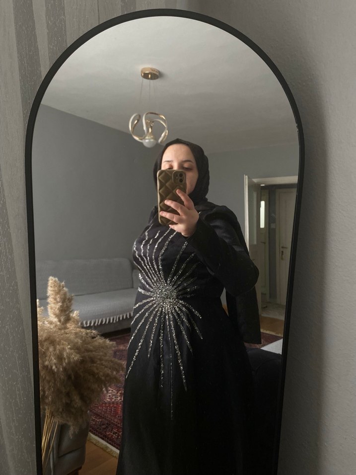 Siyah İşlemeli Payetli Broş - Görsel 5