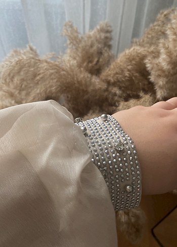 Şeffaf Bej Uzun Bohem Elbise - Görsel 6