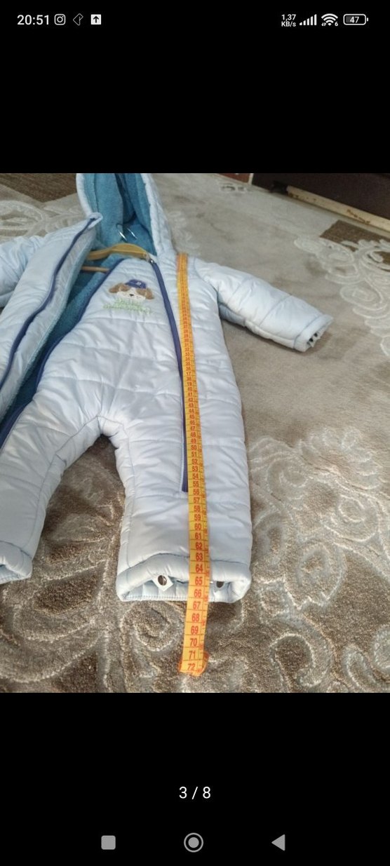 Nakışlı Mavi Bebek Tulumu - Görsel 5