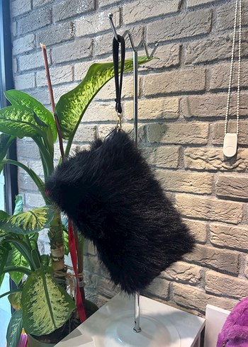 Beyaz Kürklü Bohem Kadın Çanta - Görsel 2