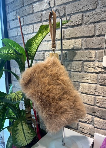 Beyaz Kürklü Bohem Kadın Çanta - Görsel 4