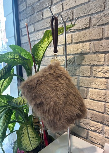 Beyaz Kürklü Bohem Kadın Çanta - Görsel 3