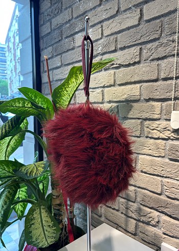 Kahverengi Kürklü  Kadın çanta - Görsel 2