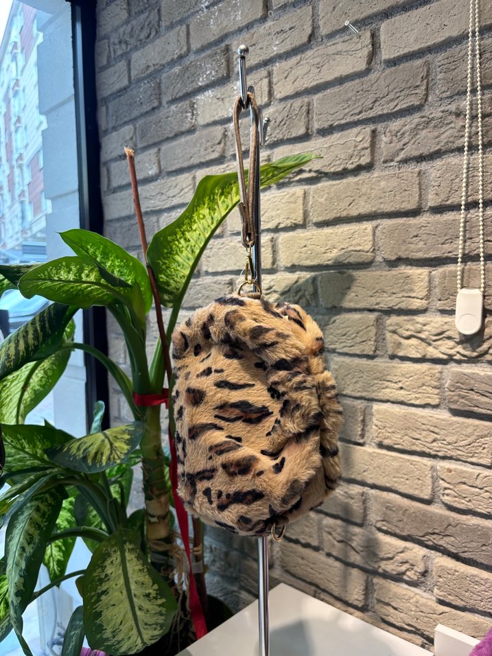 Kahverengi Kürklü  Kadın çanta - Görsel 4