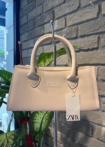 Bej Deri Kadın Çanta - Zara - Görsel 5