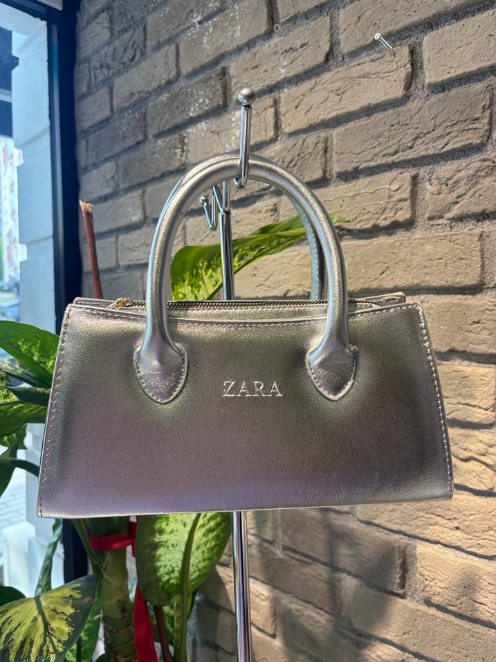 Bej Deri Kadın Çanta - Zara - Görsel 3